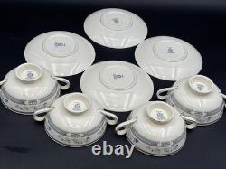 Minton PENROSE Bone China England, Set of 4 Cream Soup Bowls withSaucers