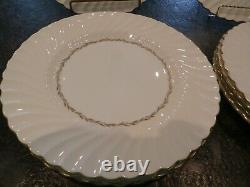 Minton S-520 Set of 10 Lady Devonish bone china gold trim dinner plate England