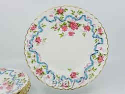 Mintons Blossoms & Blue Ribbon 9 Plates Set of 5