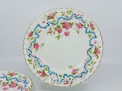 Mintons Blossoms & Blue Ribbon 9 Plates Set of 5