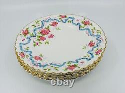 Mintons Blossoms & Blue Ribbon 9 Plates Set of 5