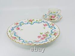 Mintons Blossoms & Blue Ribbon 9 Plates Set of 5