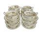 Mintons England Bone China Marlow Pattern Gold Cream Soups & Saucers Set Of 12