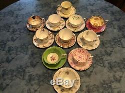 Mixed Lot Of 11 Vintage Teacup Saucer Sets Bone China Collection Made In England