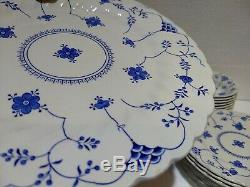 Myott Finlandia Set 46pc Staffordshire England China White Blue Design Vintage
