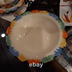 Myott Hand Painted Rainbow China Luncheon/Tea Set Made In England 46 pcs