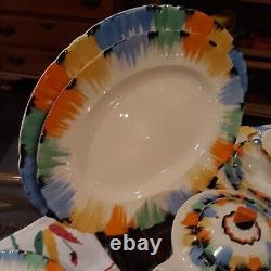 Myott Hand Painted Rainbow China Luncheon/Tea Set Made In England 46 pcs