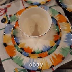 Myott Hand Painted Rainbow China Luncheon/Tea Set Made In England 46 pcs