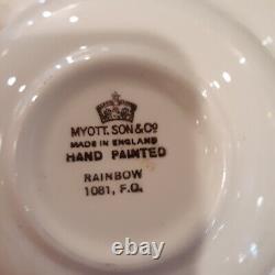 Myott Hand Painted Rainbow China Luncheon/Tea Set Made In England 46 pcs