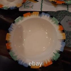 Myott Hand Painted Rainbow China Luncheon/Tea Set Made In England 46 pcs