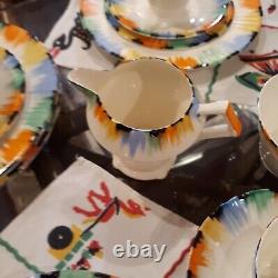 Myott Hand Painted Rainbow China Luncheon/Tea Set Made In England 46 pcs