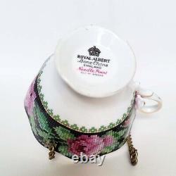 Needle Point Floral Pattern Royal Albert Crown Bone China Made in England 828288