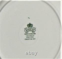 New AYNSLEY Bone China England Fluted Rim FORGET ME NOT 5 Pc Place Settings