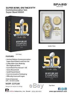 New England Patriots Super Bowl Watch & Coin Gift Set Limited 50 sets MSRP $375