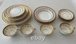 New Vintage Aynsley England Gold Dowery Complete 24 Piece, 4 Place Service 7892