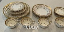 New Vintage Aynsley England Gold Dowery Complete 24 Piece, 4 Place Service 7892
