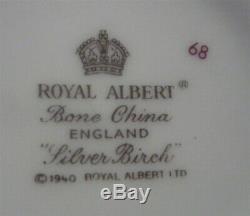 Nice 17 Piece Royal Albert Silver Birch Bone China England Tea Set Service For 4