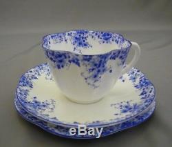 Nice 18 Pce SHELLEY England Dainty Blue Flower Bone China Tea Pot Tea Set for 4