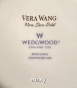 One Vera Wang Wedgwood Vera Lace Gold Bone China Five-Piece Dinner Set England