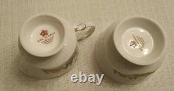 Ooak Royal Victorian Bone China Fox Hunt Tea Set, Made In England, Euc