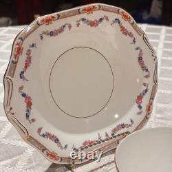 Osborne China Floral Gold 14 Piece Tea Set Vintage England Mint 4 Person