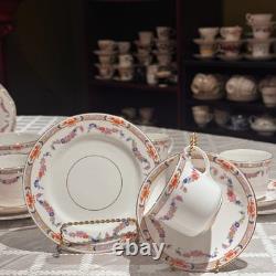 Osborne China Floral Gold 14 Piece Tea Set Vintage England Mint 4 Person