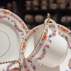Osborne China Floral Gold 14 Piece Tea Set Vintage England Mint 4 Person