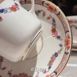 Osborne China Floral Gold 14 Piece Tea Set Vintage England Mint 4 Person