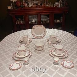 Osborne China Floral Gold 22 Piece Tea Set Vintage England Mint 4 Person