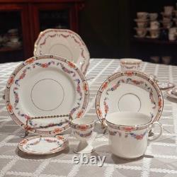 Osborne China Floral Gold 22 Piece Tea Set Vintage England Mint 4 Person