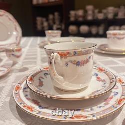 Osborne China Floral Gold 22 Piece Tea Set Vintage England Mint 4 Person