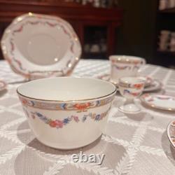 Osborne China Floral Gold 22 Piece Tea Set Vintage England Mint 4 Person