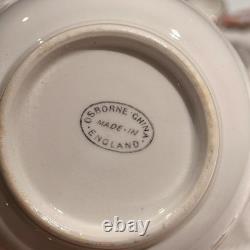 Osborne China Floral Gold 22 Piece Tea Set Vintage England Mint 4 Person