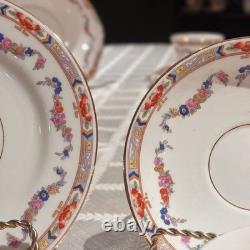 Osborne China Floral Gold 22 Piece Tea Set Vintage England Mint 4 Person