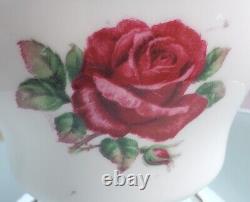 PARAGON Cabbage Roses Signed by R. Johnson Baby Blue Teacup and Saucer Set MINT