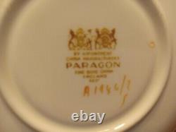 PARAGON China (England) BUTTERFLY Handle Cup & Saucer Yellow & Green NICE