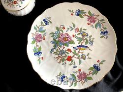 PEMBROKE by AYNSLEY BONE CHINA ENGLAND SET OF 9ITEMS, 6 SALAT PLATES, 3 SERVINGS