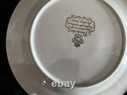 PEMBROKE by AYNSLEY BONE CHINA ENGLAND SET OF 9ITEMS, 6 SALAT PLATES, 3 SERVINGS