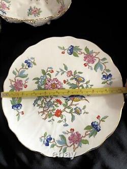 PEMBROKE by AYNSLEY BONE CHINA ENGLAND SET OF 9ITEMS, 6 SALAT PLATES, 3 SERVINGS