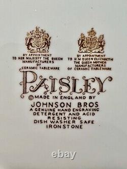 Paisley Brown Ironstone by Johnson Bros England Fine China Set of 44 Pieces