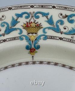Paragon Adam Aqua Scrolls Set of 6 Vintage Dinner Plates England Bone China