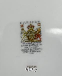 Paragon Adam Aqua Scrolls Set of 6 Vintage Dinner Plates England Bone China