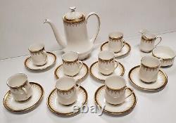 Paragon Fine Bone China Athena Tea Set Gold/White Majesty Queen England 20 Piece