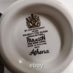 Paragon Fine Bone China Athena Tea Set Gold/White Majesty Queen England 20 Piece