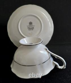 Paragon Fine Bone China England Cabbage Roses Baby Blue Teacup Saucer Set