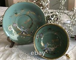 Paragon Fine Bone China England Celadon Green Chinoiserie teacup and Saucer Set