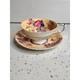 Paragon Fine Bone China England Teacup & Saucer Set Sweet Pea Floral Peach