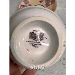Paragon Fine Bone China England Teacup & Saucer Set Sweet Pea Floral Peach