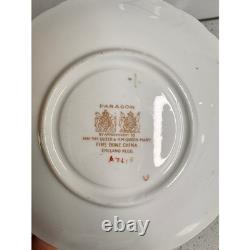 Paragon Fine Bone China England Teacup & Saucer Set Sweet Pea Floral Peach