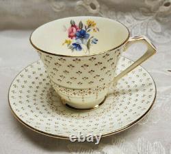 Paragon Fleur de Lis Demitasse Espresso Cup Saucer Set Bone China England 1930's